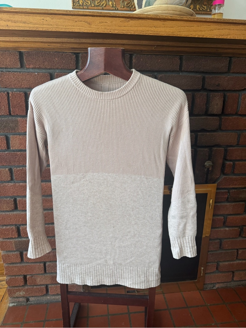 Lululemon Cream Ribbed Crewneck cashmere mix dress size 8 - Picture 2 of 12